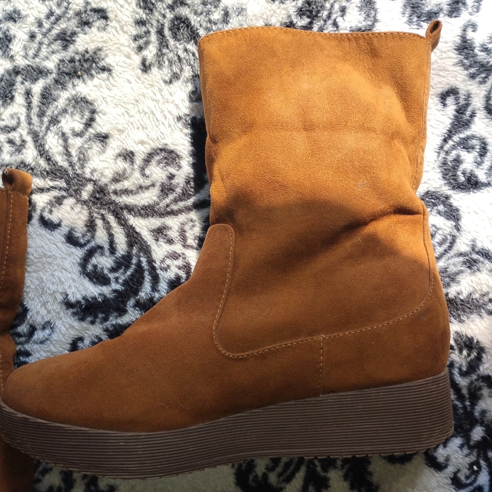 Joe boxer Women's Vintage Tan Suede Ankle Boots, Excellent Condition Sz 7 - Picture 14 of 16